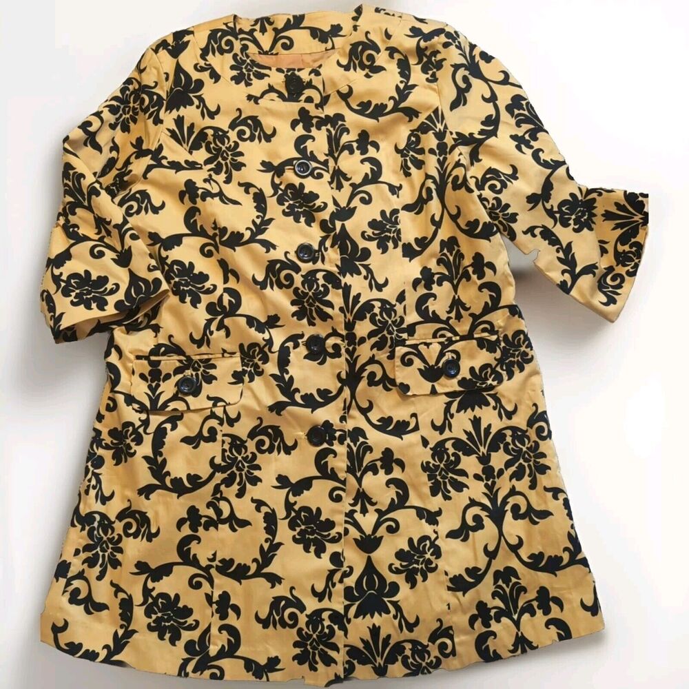 Elegant Black and Gold Trench Coat